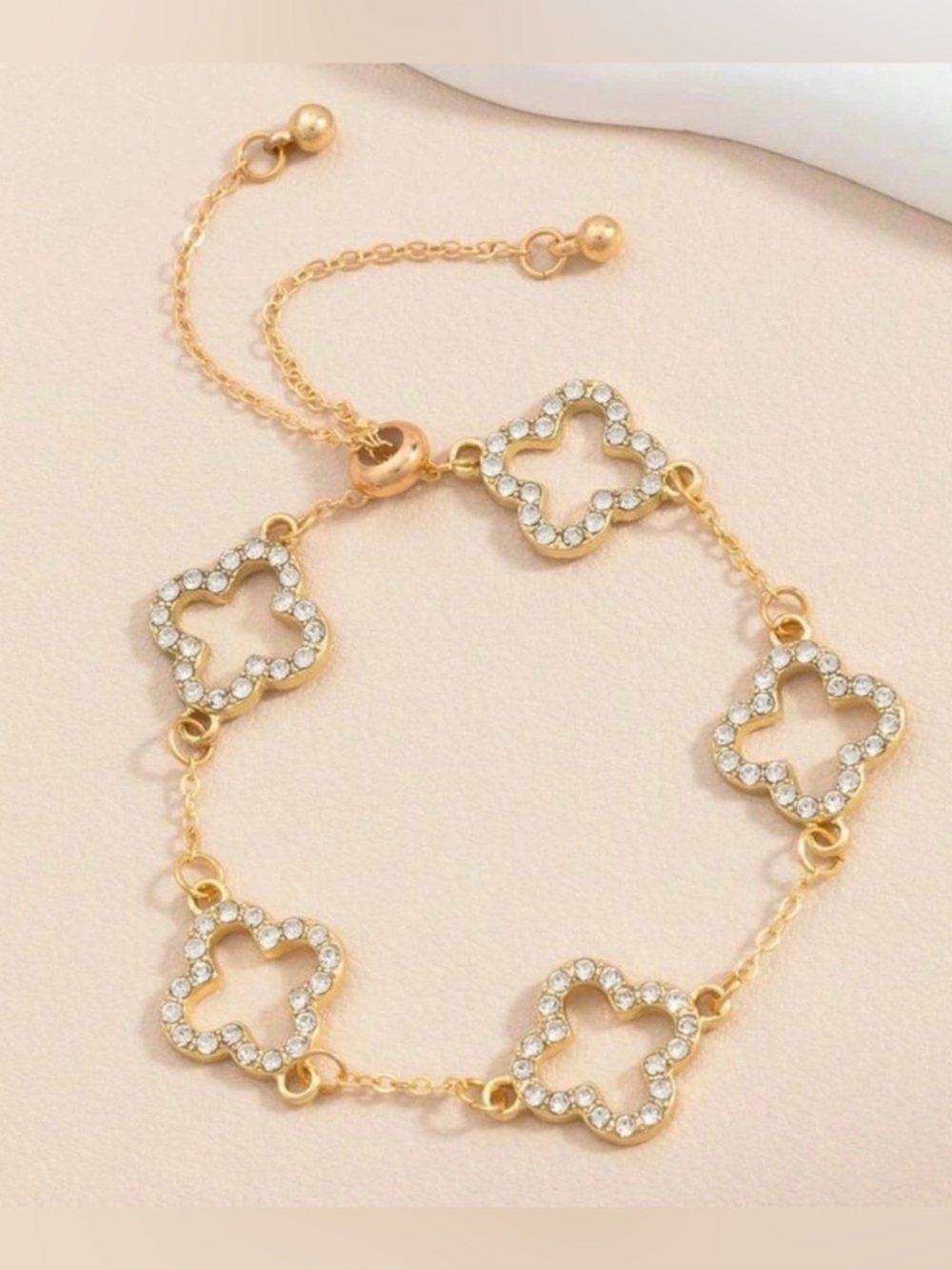Gold-Tone Crystal Charm Bracelet